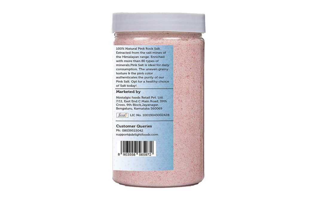 Delight Foods Himalayan Pink Rock Salt    Glass Jar  800 grams
